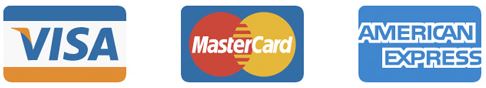 Credit Cards supported - Visa, Mastercard, American Express plus many more